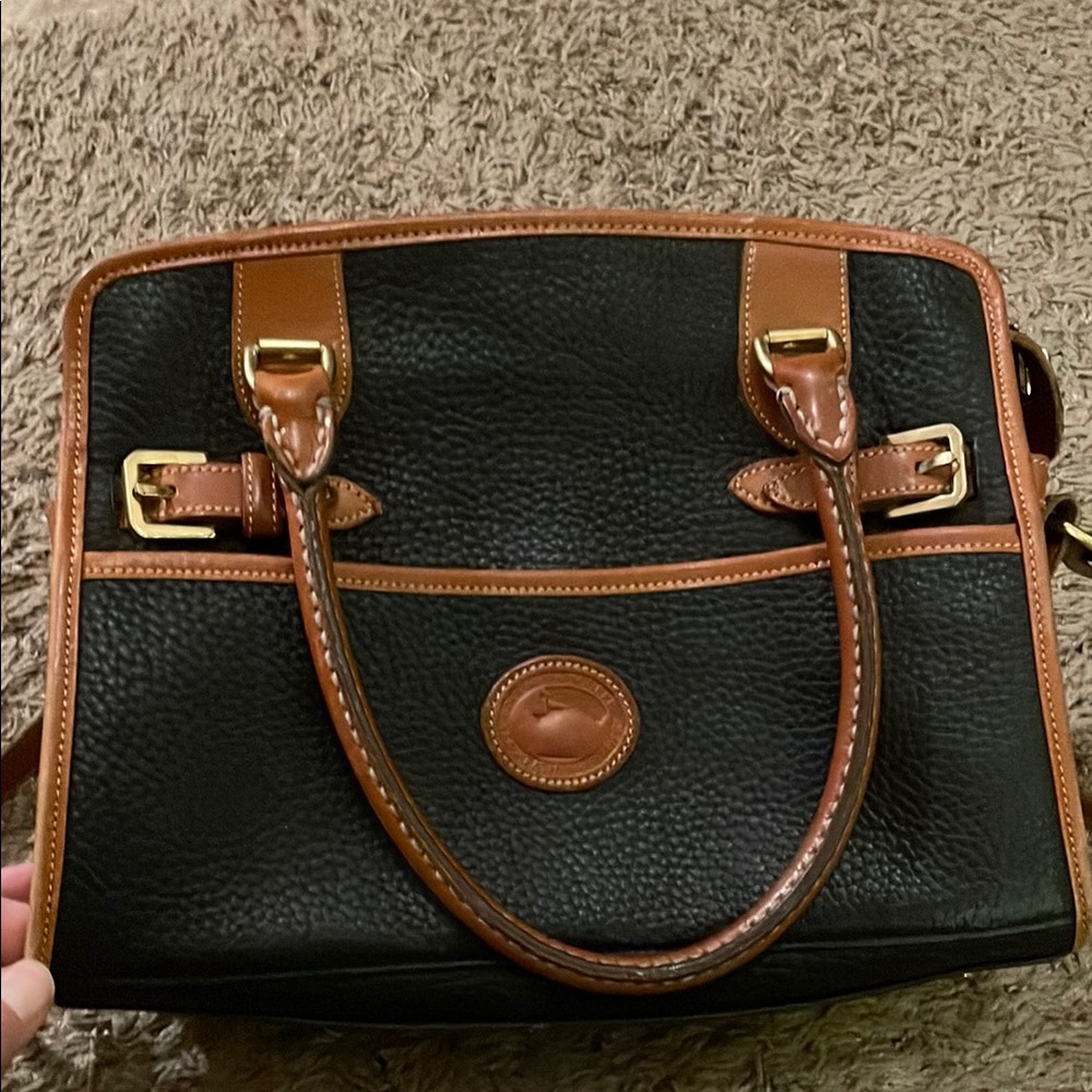 Dooney & Bourke Black and Brown Leather Handbag